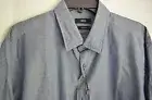 HUGO BOSS MEN'S REGULAR FIT BLUE BUTTON FRONT DRESS SHIRT XL NWT $145
