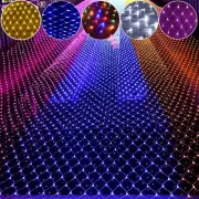 LED Net Mesh Lights Christmas Party Fairy String Curtain Lamp Wedding Xmas Decor