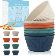 Wheat Straw Cereal Bowl Set of Wide Bottom, Beige,Navy Blue,Orange,Green