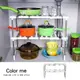 收納 整理 鍋具 居家 廚房 儲物 伸縮 水槽下收縮置物架(不鏽鋼-雙層) 【W009】color me