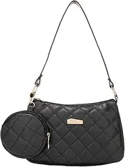 Armpit Bag - Diagonal Pattern Top Handle Satchel PU Leather Pouch - Underarm Shoulder Bag With Small Bag For Friends, Lovers