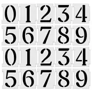 20 Pcs 4 Inch Curb Stencil Kit 0-9 Address Number Stencils for Painting Mailbox