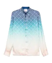 Casablanca Gradient Printed Long-Sleeved Shirt M blue gradient