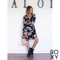 在飛比找PChome24h購物優惠-【ROXY】PARTY WAVES PRINTED 洋裝 黑