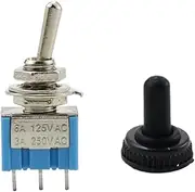 GUMMMY 5pcs 10pcs MTS-102 MTS-103 Toggle Switch 6A 125VAC on on SPDT 6mm Mini Switch DPDT on Off on Waterproof Cap(MST-102 with Cap,10pcs)