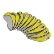 10Pcs Golf Club Iron Head Covers with Visible Window Protector Gray, Yellow