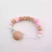 Handmade Silicone Baby Wooden Dummy Pacifier clip Safe Teething Chain