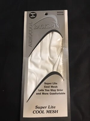 Aerocool Backspin Golf Gloves Men's XL Right Hand Super Lite Cool Mesh
