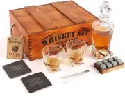 Mixology & Craft Whiskey Decanter Set, Liquor Decanter Set With Glasses 16PC set