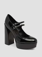 GUESS Women's Black Patent Callyna Heels Size: 9