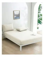 [Dreamaker] Micro Flannel Combo Fitted Sheet Set in Cream
