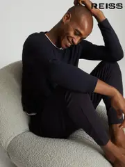 Reiss Charcoal Armstrong Crew Neck Jersey Top (T43548) | $120