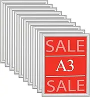 10 x A3 Snap Frame Silver Wall Mount Aluminium Clip Frames Display Holder Picture Frames Posters