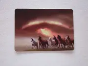 ONE SWAP CARD - GALLOPING HORSES - FLAMING FIRE SKY - STUNNING - Unused