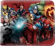 [GWTAT] Superhero Leather Short Wallet,PU dual folding wallet for Kids-Choose from Multiple Design Options A, A1