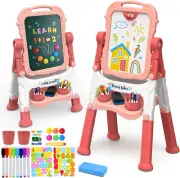Easel for Kids, Kids Easel, Double-Sided Art Easel for Kid 3-4, Chalk Board Kid,