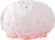 Ble-layer Shower Cap, Waterproof Hair Cap, Cartoon Printing Net Gauze Shower Cap For Bathing And Bathing2pcs
