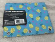 Vaultz Locking Binder Pouch Combination Lock Pineapple Hearts Pattern NEW