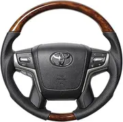 REAL (Real) steering [Land Cruiser 200 late] Premium Series round shape, light brown wood H30P-LBW-BK-LC