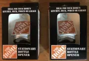 2x Circa 2002 STARR THE HOME DEPOT Stationary Wall Mount Aluminum Bottle Openers