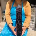 9.72LB Natural Garnet Fireworks Obelisk QuartzCrystal Reiki WandTower Point 1410