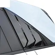 Rear Window Triangle Shutters Louvers Side Air Vent Panel Cover Trim Compatible For Honda Fit Jazz GR 2020-2022 Black Accessories Exterior(Black Style)