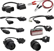 AUTOUTLET 8 Adapter Set, Universal Car OBD2 OBD1 Diagnostic Tool Diagnostic Adapter Cable Set, Diagnostic Adapter Cable OBD Diagnostic Adapter Compatible with VW Audi BMW Opel for AutoCom Delphi CDP+