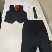 YuanLu 4 Piece Boys' Formal Suit Set w/Vest Pants Dress Shirt and Tie Size 12