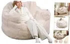 Giant Bean Bag Chair, Bean Bag Sofa with Armrests for Adults, Bean Bag Beige