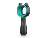Cartoon Hand-held Leafless Small Fan with Folding Belt Bracket Base - BLACK