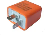 12V 2 Pin Adjustable Indicator Flasher Turn Signal Light Relay Resistor F Hyper Control Flash for Cycle Orange Color