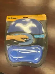 Fellowes Gel Crystals Blue Mouse Pad With Wrist Rest