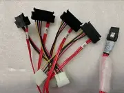 LSI Mini SAS 36 Pin SFF-8087 to (4) SFF-8482 with 4 Power HDD Cable SAS Cable 1M