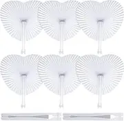 Blulu 60 Pack Folding Hand Fan Wedding Fans for Guests Paper Fans for Wedding Favors Heart Shaped Assortment with Plastic Handle for Birthday Party Supplies Wedding Decorations