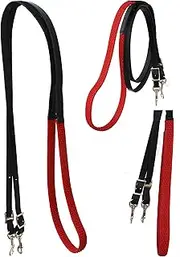 CHALLENGER Horse Western 8' Black Leather Rubber Grip Contest Barrel Reins Black 805LR14