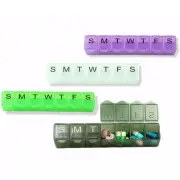 4 Pack Weekly (7-Day) Pill Organizer, 7 Days Pill Case Travel Daily Pill Box ...