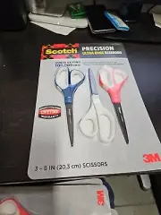Scotch Scissors 3M 8 inch Precision Ultra Titanium Blades Soft Grip 3 pk M38A