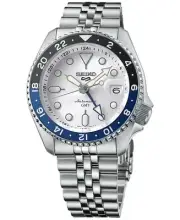 Seiko 5 SKX Automatic SSK033 GMT Sports Series Silver Stainless Steel Watch 42.5