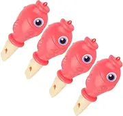ORFOFE 4pcs Red Cheering Whistle for Safe and Sturdy Educational Props Fun Party Favors for Attractive Fish Pattern for Holiday Celebrations