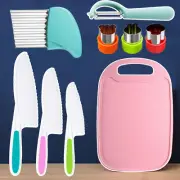 9 Pcs Kid Safe Knives Cooking Set,Montessori Kitchen Tools for Toddlers， Kids Co