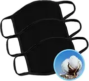 Elephant Mart of k-pop fashion cotton mouth face mask black (3pack) Re-usable,washable