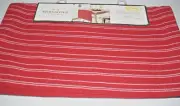 NWT 20" x 90" Threshold Red White Stripe Sturdy Cotton Table Runner Washable New