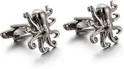 [Longcreek] Octopus Cufflinks for Men Norrenian Octopus Cufflinks Octopus Silver Octopus Cuff Links for Tuxedo Shirt Cufflinks Animals Twins French, NO, No, No, No, NO, No, No