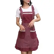 Cute Apron for Women with Pockets, Comfortable Kitchen Apron, Perfect for Red