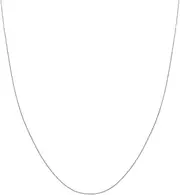 [JewelryWeb] 14k White Gold 0.8mm Sparkle Cut Cable Chain Necklace Lobster Claw Closure Chain-Necklace for Women and Men