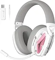 ATTACK SHARK L60 Lightweight Wireless Gaming Headset Over-Ear,Wired/BT/2.4GTri-Mode,40mm Drivers,5.1 Channel Stereo Sound,Detachable Noise Cancelling Mic,40+Hr Battery for PC/Mac/PS4/PS5/Switch-White