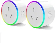 Smart Plug WiFi Socket RGB Light Compatible Alexa Google Home 2 Pack