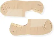 [pants & sox] No Show 4 Pairs Non Slip Heel Socks 2-8 Beige