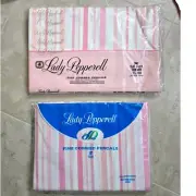 Vntg New Lady Pepperell Twin Pink Striped Flat & Fitted Twin Sheets