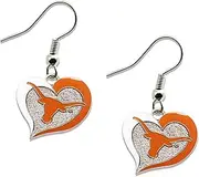 NCAA Texas Longhorns Swirl Heart Earrings